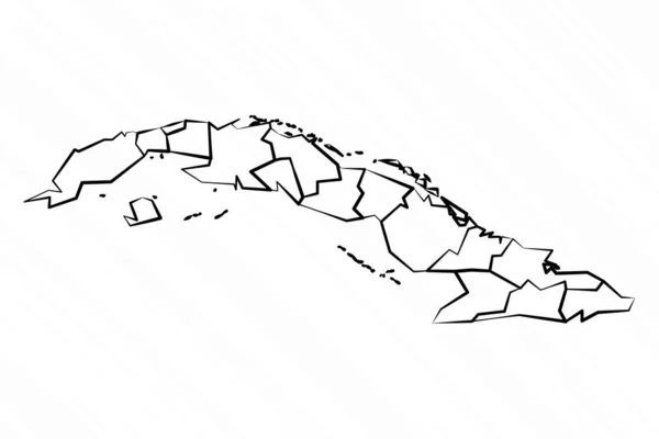 Ručně Kreslená Ilustrace Mapy Kuby — Stockový vektor