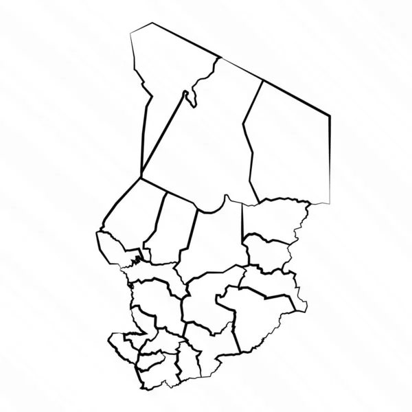 Χειρός Σχεδιασμένος Χάρτης Τσαντ Εικονογράφηση — Διανυσματικό Αρχείο