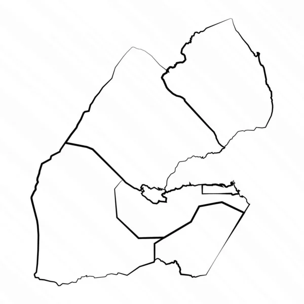 Illustration Carte Djibouti Dessinée Main — Image vectorielle