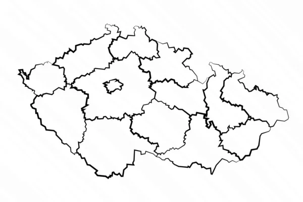 Desenho Mão República Checa Mapa Ilustração — Vetor de Stock
