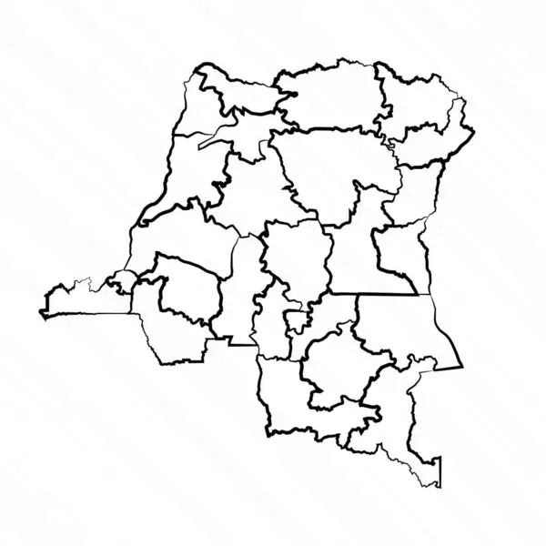 Hand Drawn Democratic Republic Congo Map Illustration — Stock Vector