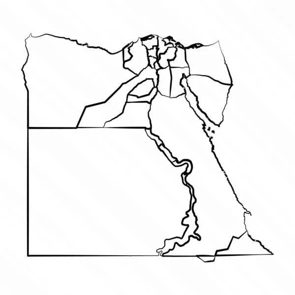 Handgezeichnete Ägypten Landkarte Illustration — Stockvektor