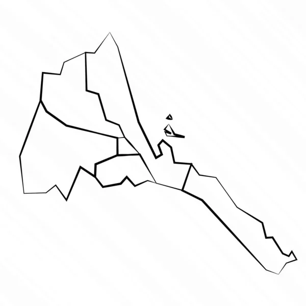 Ilustración Del Mapa Eritrea Dibujado Mano — Vector de stock