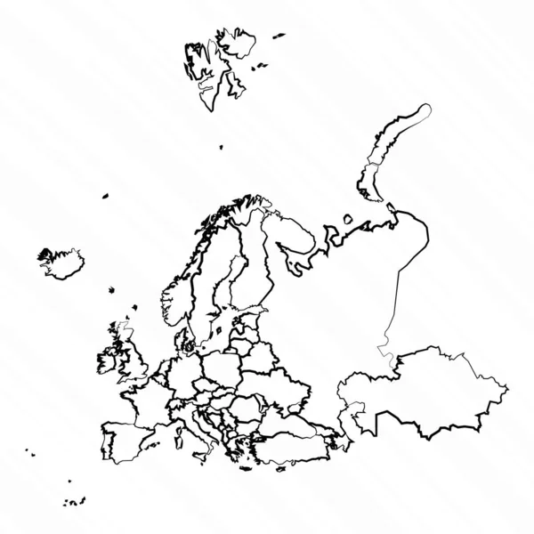 Χειροποίητη Απεικόνιση Του Χάρτη Της Ευρώπης — Διανυσματικό Αρχείο