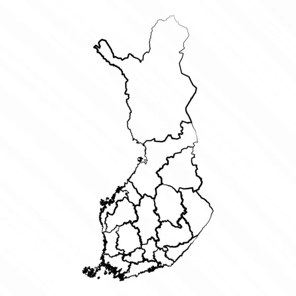 Kézzel Rajzolt Finnország Térkép Illusztráció — Stock Vector