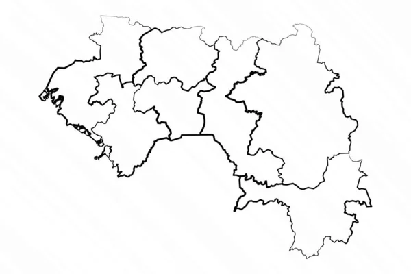 Illustration Carte Guinée Dessinée Main — Image vectorielle