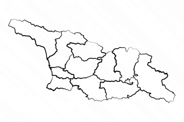 Ručně Nakreslená Mapa Gruzie Ilustrace — Stockový vektor