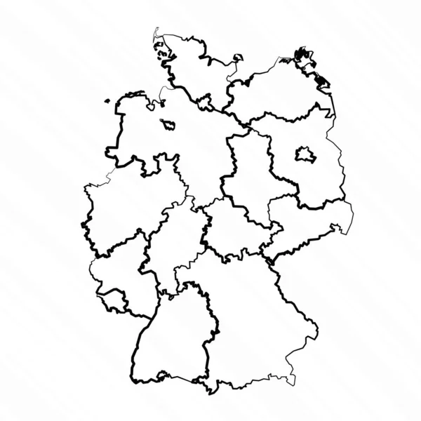 Illustration Carte Allemagne Dessinée Main — Image vectorielle