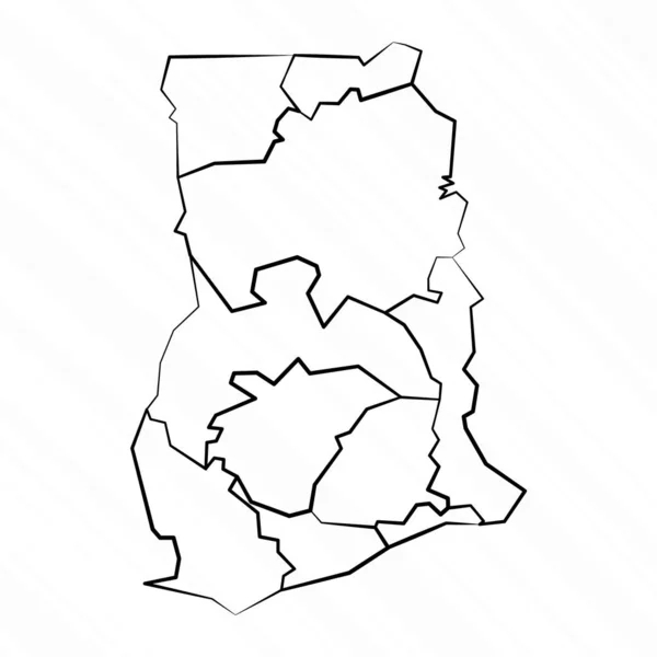 Illustration Carte Ghana Dessinée Main — Image vectorielle