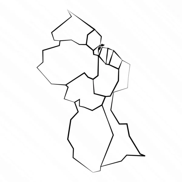 Kézzel Rajzolt Guyana Térkép Illusztráció — Stock Vector