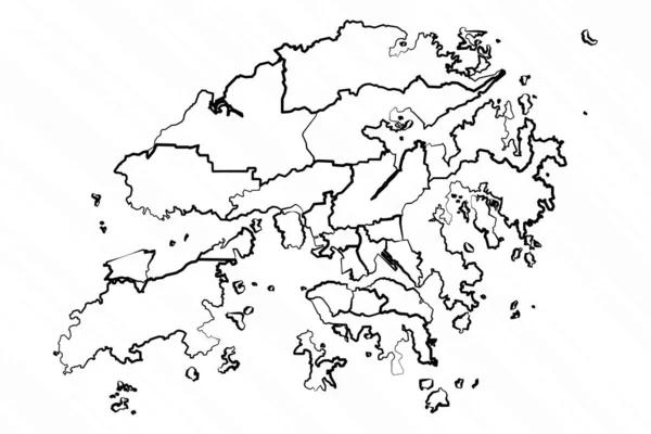 Illustration Carte Hong Kong Dessinée Main — Image vectorielle