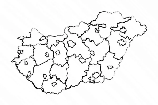 Illustrazione Mappa Ungheria Disegnato Mano — Vettoriale Stock
