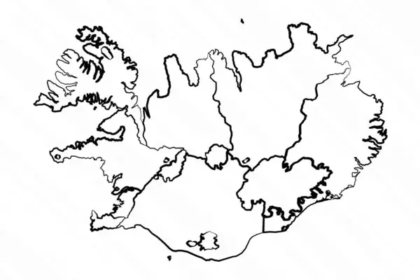 Desenho Mão Islândia Mapa Ilustração — Vetor de Stock