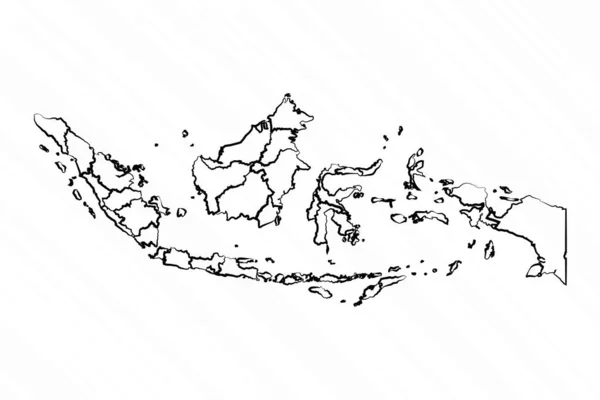 Kézzel Rajzolt Indonézia Térkép Illusztráció — Stock Vector