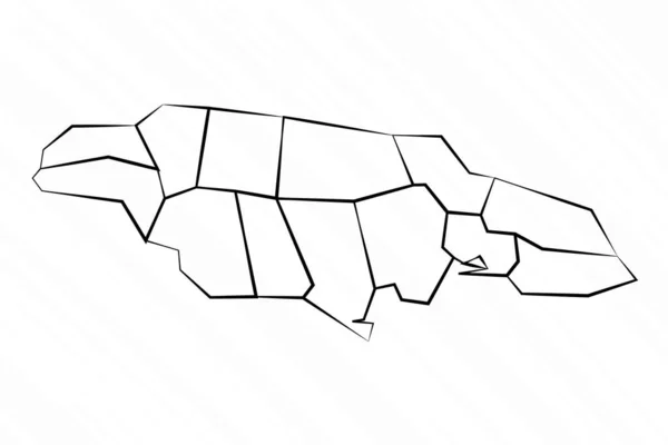 Χειροποίητη Απεικόνιση Χάρτη Της Τζαμάικα — Διανυσματικό Αρχείο