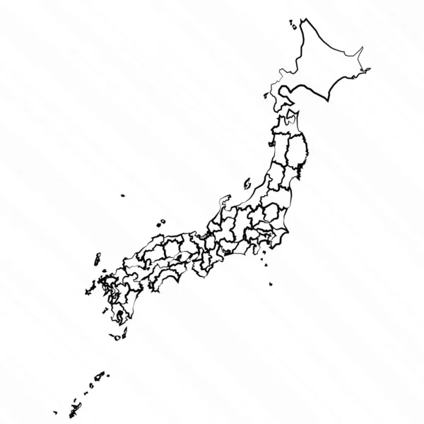 手描きジャパンマップイラスト — ストックベクタ