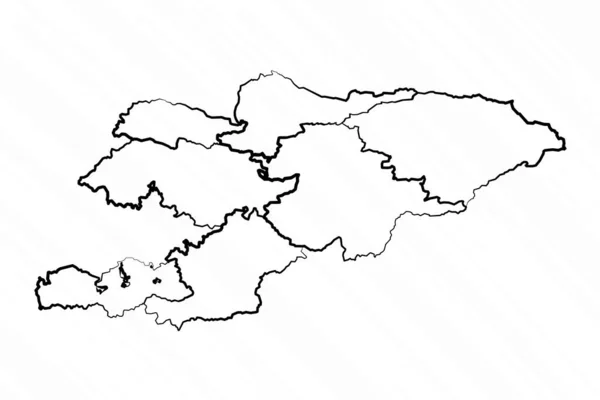 Illustrazione Della Mappa Kirghizistan Disegnata Mano — Vettoriale Stock