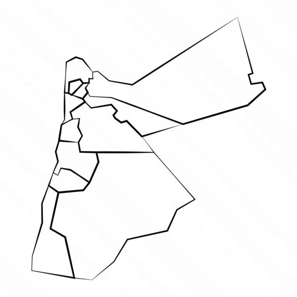 Handgezeichnete Landkarte Jordaniens — Stockvektor