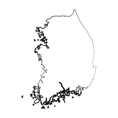 El Çizimi Güney Kore Basit Harita Çizimi