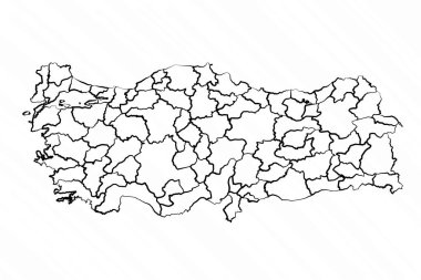 El Çizimi Türkiye Haritası İllüstrasyonu
