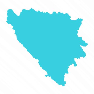 Bosna-Hersek Ülkesi 'nin Vektör Basit Haritası