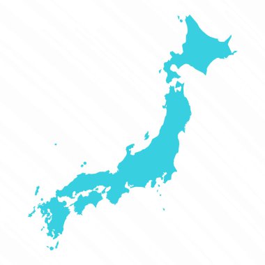 Japonya Ülkesi 'nin Vektör Basit Haritası
