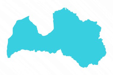 Letonya Ülkesinin Vektör Basit Haritası