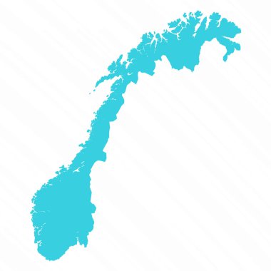 Norveç Ülkesi Vektör Basit Haritası