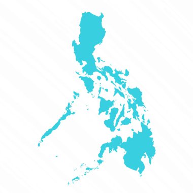 Filipinler Ülkesi Vektör Basit Haritası