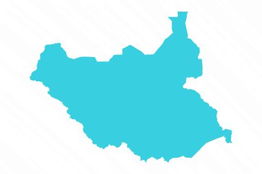 Güney Sudan Ülkesi Vektör Basit Haritası