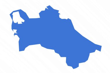 Türkmenistan Ülkesinin Vektör Basit Haritası