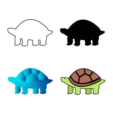 Soyut Düz Kaplumbağa Hayvanı Görünümü