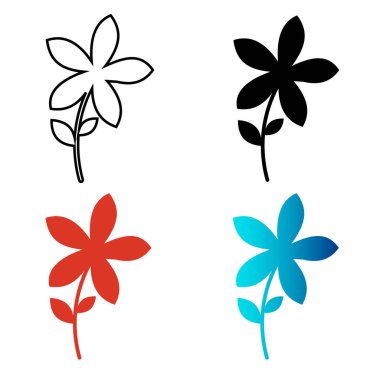 Soyut Çiçek Silüeti Çizimi