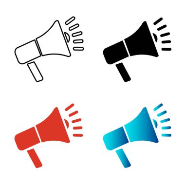 Soyut Megafon Siluet Çizimi