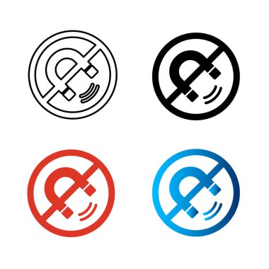 Soyut Mıknatıs Silueti Yok Çizimi