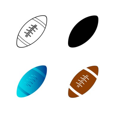 Soyut Rugby Balosu Silüet Çizimi