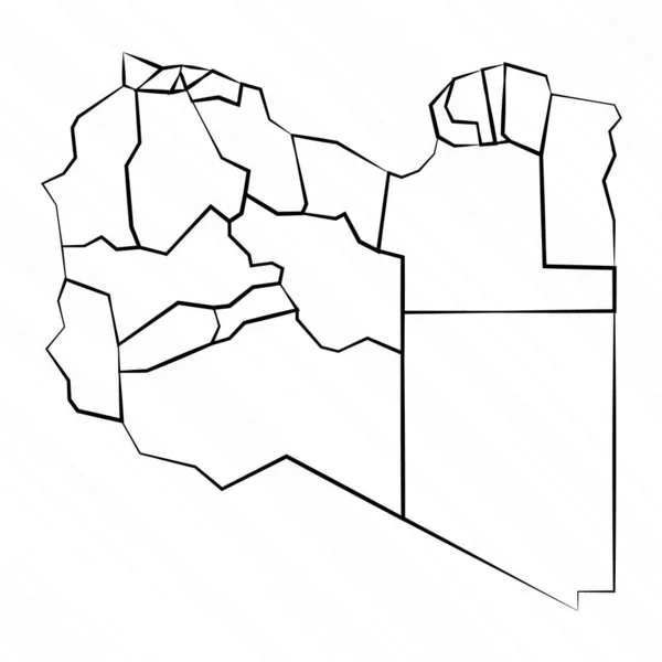 Mão Desenhada Líbia Mapa Ilustração — Vetor de Stock
