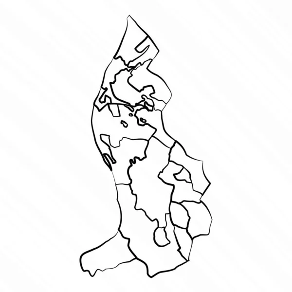 Kézzel Rajzolt Liechtenstein Térkép Illusztráció — Stock Vector