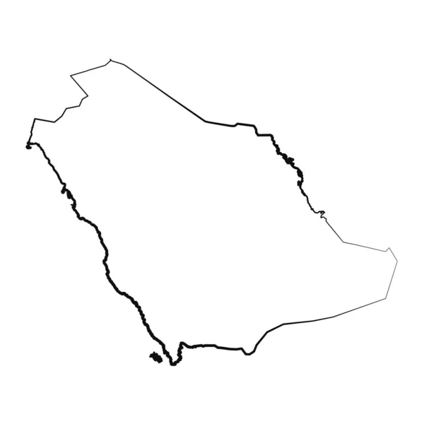 Disegnato Mano Foderato Arabia Saudita Disegno Semplice Mappa — Vettoriale Stock