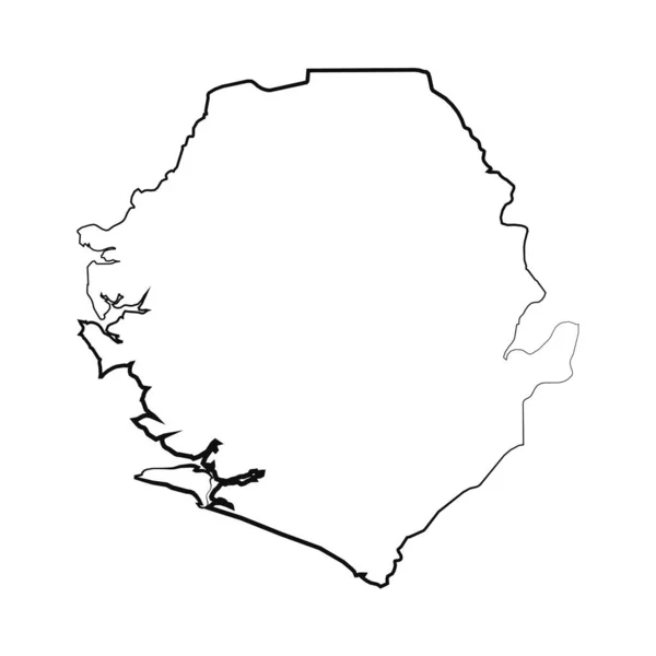 Disegnato Mano Allineato Sierra Leone Disegno Semplice Mappa — Vettoriale Stock