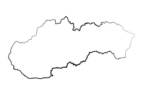 Dessiné Main Doublure Slovaquie Carte Simple Dessin — Image vectorielle