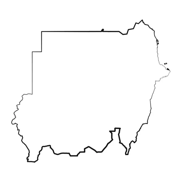 手绘Lined Sudan简单地图绘图 — 图库矢量图片