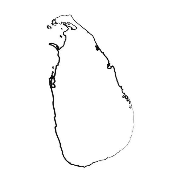 Dibujo Dibujado Mano Forrado Srilanka Simple Map Drawing — Vector de stock