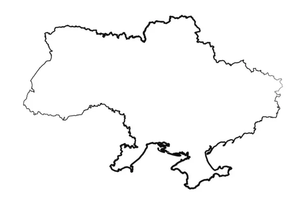 Dibujado Mano Forrado Ucrania Simple Mapa Dibujo — Archivo Imágenes Vectoriales