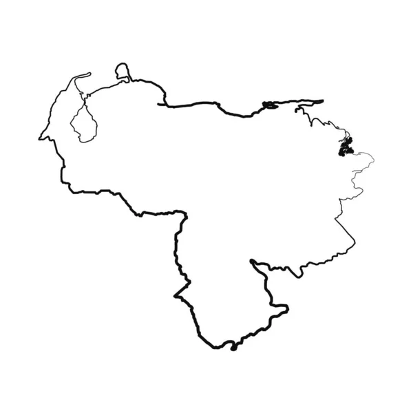 Kézzel Rajzolt Vezetékes Venezuela Egyszerű Térkép Rajz — Stock Vector