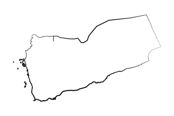 手描き ライニング イエメン シンプル マップ — ストックベクタ