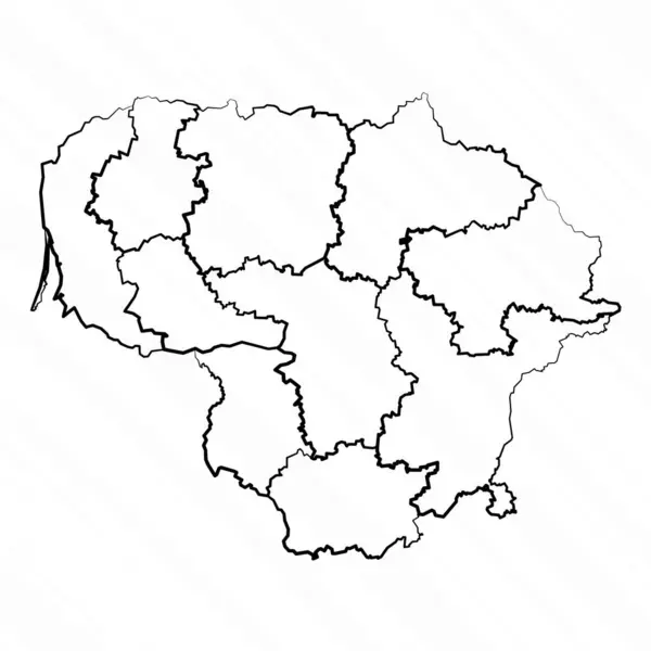 Illustrazione Della Mappa Lituania Disegnata Mano — Vettoriale Stock