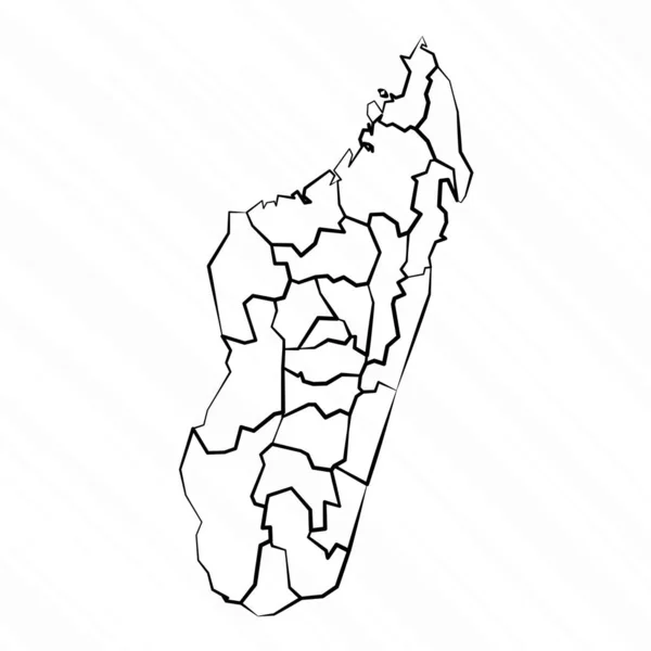 Illustration Carte Madagascar Dessinée Main — Image vectorielle