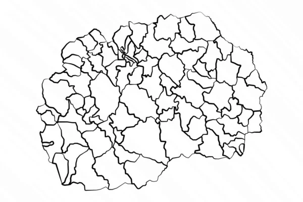 Ilustrasi Peta Peta Makedonia Ditarik Tangan - Stok Vektor