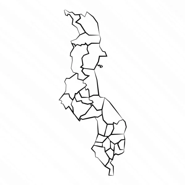 Ilustrasi Peta Malawi Digambar Tangan - Stok Vektor